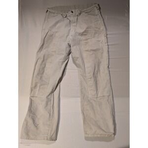 Round House Men's 35/29 Carhartt Work Pants White Double Knee Utility Workwear